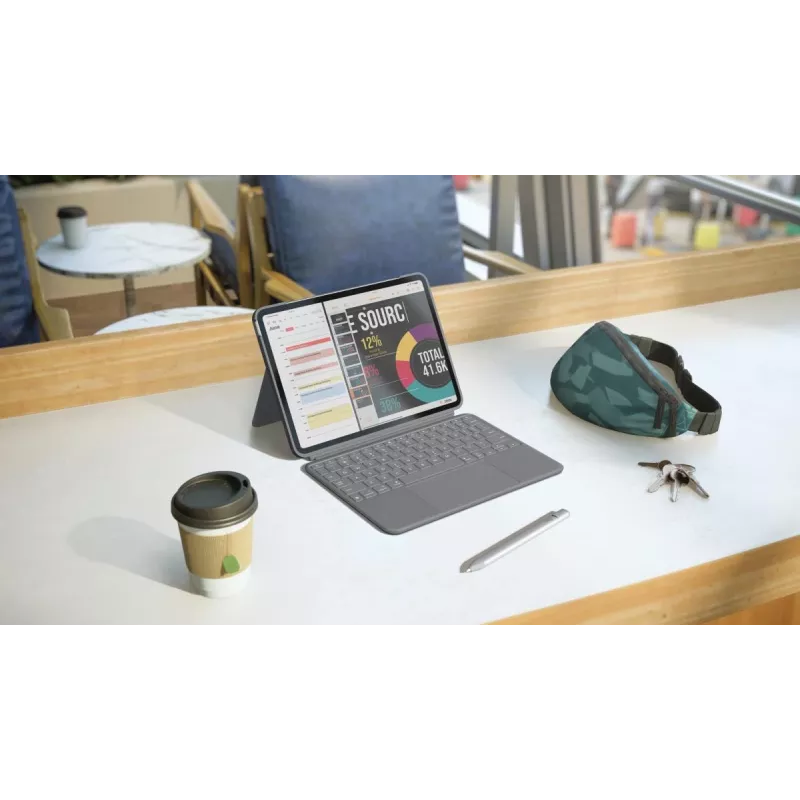 LOGITECH Combo Touch For iPad Air 11in 5th Gen Oxford Grau Qwertz Deutsch