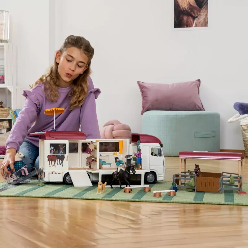 schleich HORSE CLUB Pferdetransporter, Gebäude, Camping, Pferdestall, Pferde, Reitturnier, 5 Jahr(e), Mehrfarbig, Kunststoff