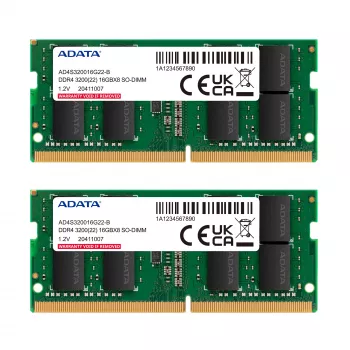 SO-DIMM 16 GB DDR4-3200 (2x 8 GB) Dual-Kit, Arbeitsspeicher grün, AD4S32008G22-DTGN, Premier