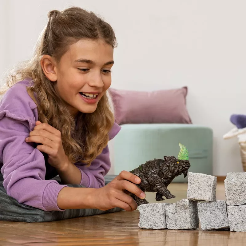 schleich ELDRADOR CREATURES Kampfrhino, 7 Jahr(e), Monster und Drachen, Steinwelt, Schwarz, Grün, Kunststoff