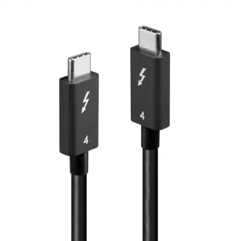 Lindy 1m Thunderbolt 4 Kabel, 40 Gbit/s, passiv, Stecker, Stecker, 1 m, 40 Gbit/s, Schwarz, Nickel/Gold