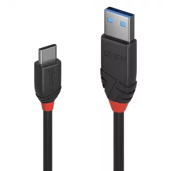 Lindy 1m USB 3.2 Typ A auf C Kabel, 10Gbit/s, Schwarz Line, 1 m, USB A, USB C, USB 3.2 Gen 1 (3.1 Gen 1), 10 Gbit/s, Schwarz