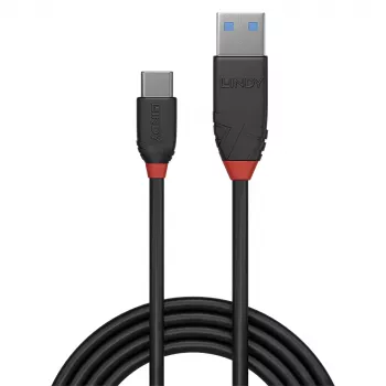 Lindy 1m USB 3.2 Typ A auf C Kabel, 10Gbit/s, Schwarz Line, 1 m, USB A, USB C, USB 3.2 Gen 1 (3.1 Gen 1), 10 Gbit/s, Schwarz