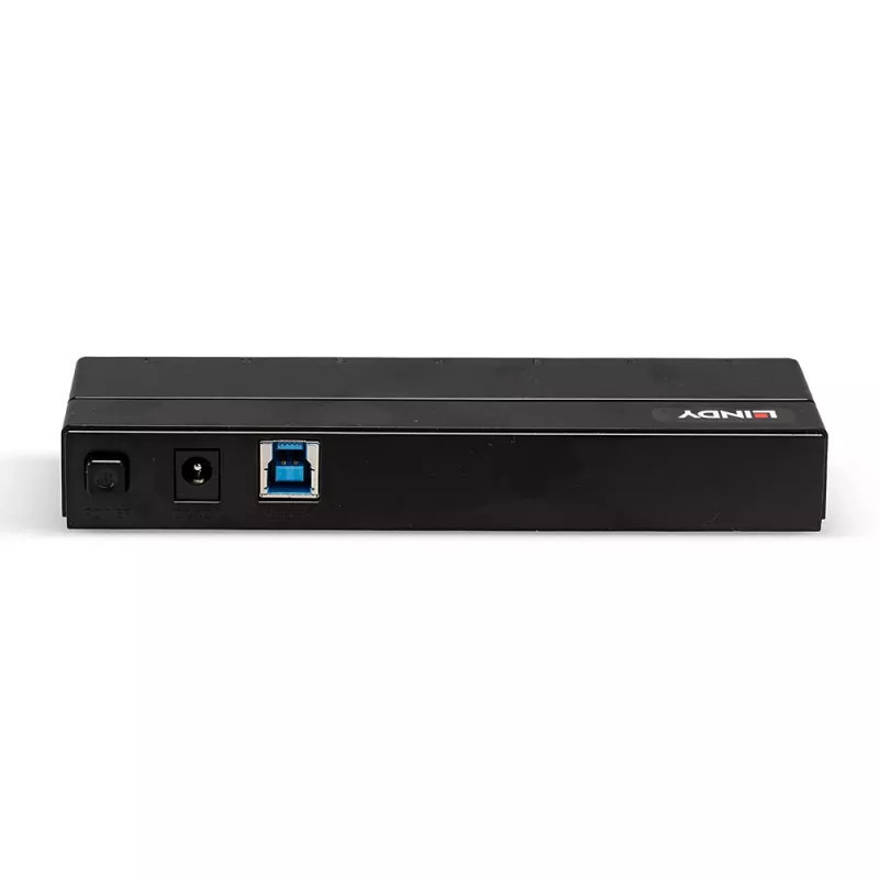 Lindy 7 Port USB 3.0 Hub, USB 3.2 Gen 1 (3.1 Gen 1) Typ-A, USB 3.2 Gen 1 (3.1 Gen 1) Typ-A, USB 3.2 Gen 1 (3.1 Gen 1), 5000 Mbit/s, Schwarz, Kunststoff