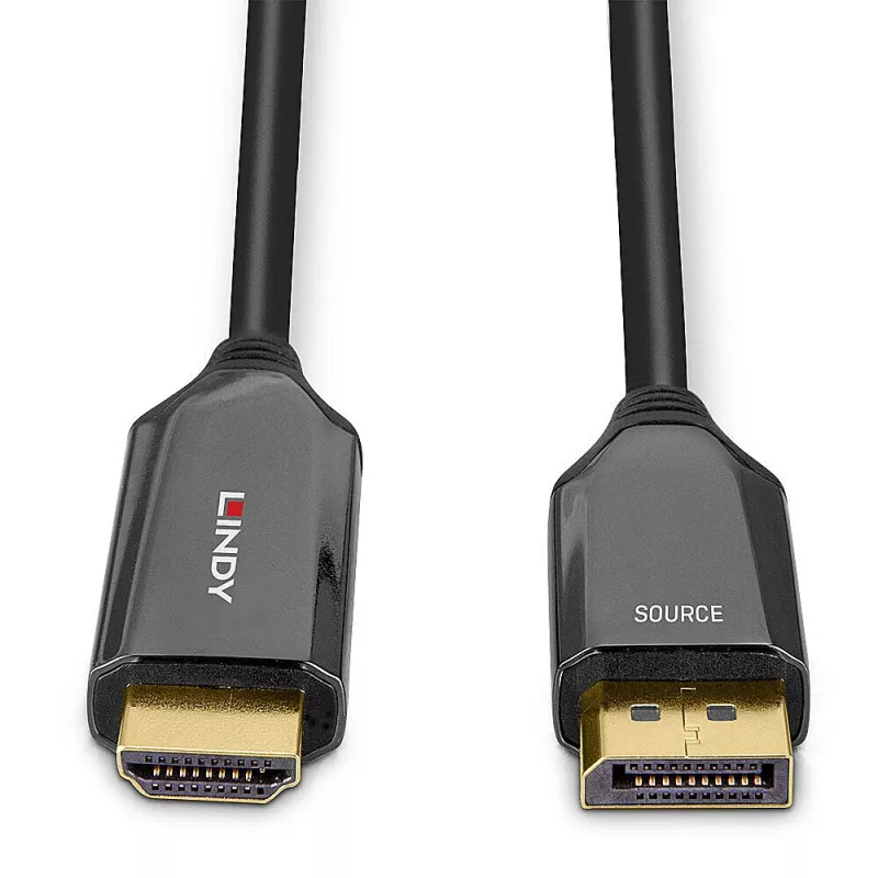 Lindy 2m Aktives DisplayPort 1.4 auf HDMI 8K60 Kabel, 2 m, HDMI Typ A (Standard), DisplayPort, Stecker, Stecker, Gerade