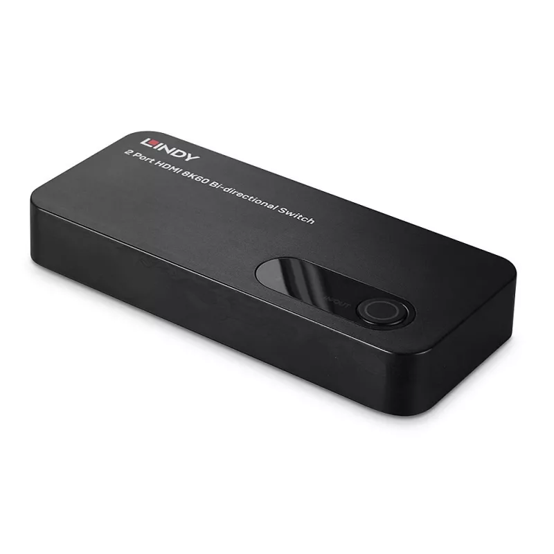 Lindy 2-Port HDMI 8K60 Bidirektionaler Umschalter, HDMI, ABS, Schwarz, 120 Hz, 3840 x 2160, 7680 x 4320, 48 Gbit/s