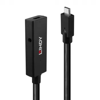 Lindy 5m USB 3.2 Gen 2 C/C Active Extension, 5 m, USB C, USB C, USB 3.2 Gen 2 (3.1 Gen 2), 10 Gbit/s, Schwarz