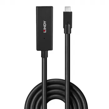 Lindy 5m USB 3.2 Gen 2 C/C Active Extension, 5 m, USB C, USB C, USB 3.2 Gen 2 (3.1 Gen 2), 10 Gbit/s, Schwarz