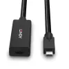 Lindy 5m USB 3.2 Gen 2 C/C Active Extension, 5 m, USB C, USB C, USB 3.2 Gen 2 (3.1 Gen 2), 10 Gbit/s, Schwarz