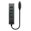 Lindy 4 Port USB 3.2 Type C Hub, USB 3.2 Gen 1 (3.1 Gen 1) Type-C, USB 3.2 Gen 1 (3.1 Gen 1) Type-A, 5000 Mbit/s, Grau, Aluminium, Kunststoff, 0,3 m