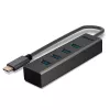 Lindy 4 Port USB 3.2 Type C Hub, USB 3.2 Gen 1 (3.1 Gen 1) Type-C, USB 3.2 Gen 1 (3.1 Gen 1) Type-A, 5000 Mbit/s, Grau, Aluminium, Kunststoff, 0,3 m