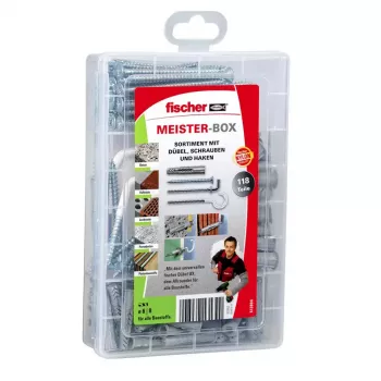 Schrauben- und Dübelset Fischer MEISTER-BOX UX 75 Stück
