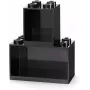 room copenhagen LEGO Brick Shelf 8+4 schwarz — modulares Wandregal mit 2 Ablagen