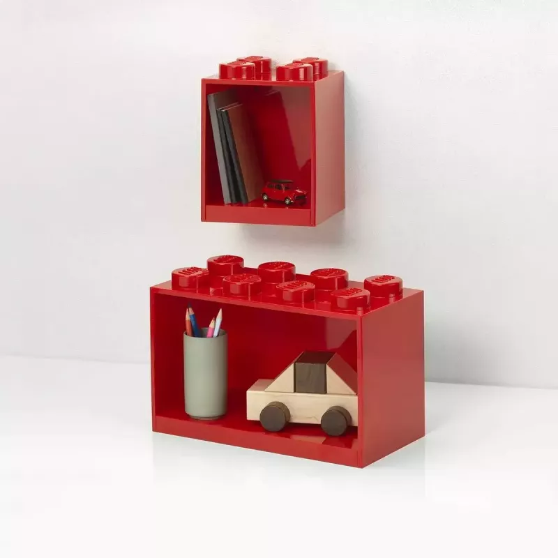 Shelf Room Copenhagen LEGO Brick Shelf 8+4 Red, 2 Regale