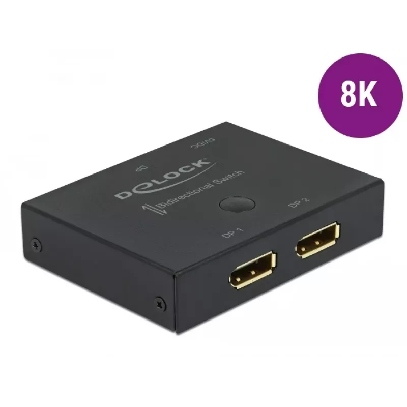 DELOCK DisplayPort 2 - 1 Switch - bidirektional 8K 30 Hz