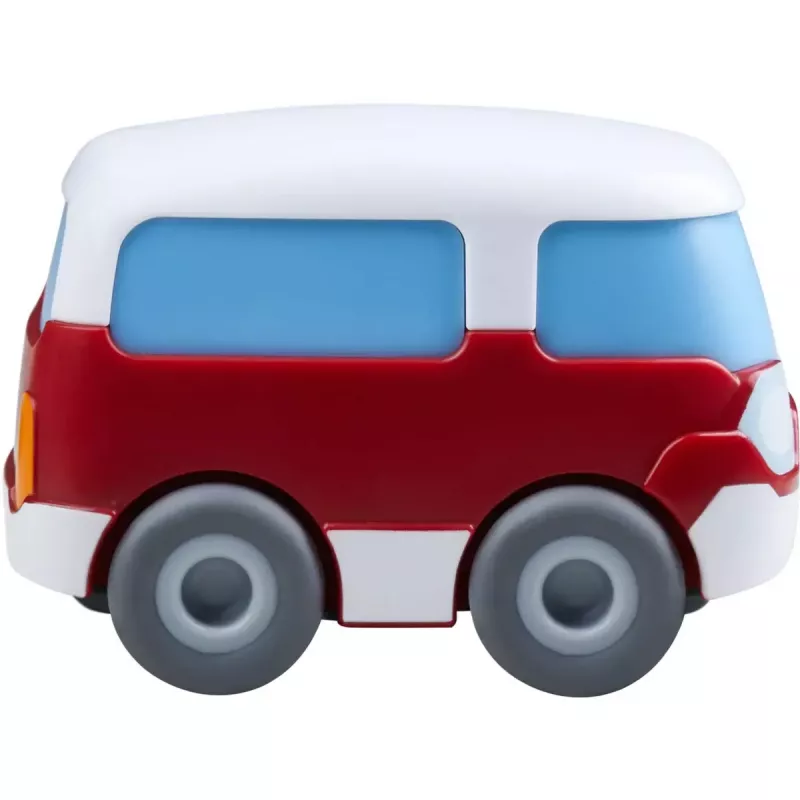 Bus HABA Kullerbu Momentum Motor Mini Bus Blau Grau Rot Weiß