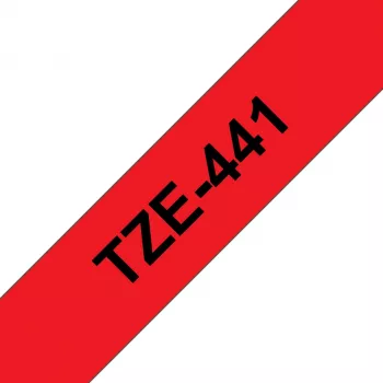 Etikettenband Brother TZe441 18mm Schwarz auf Rot