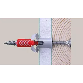 Schraube Fischer 670501 – Stahl-Holzschraube 100 mm, 6 mm Durchmesser, 60 mm Gewinde, Packung mit 25 Stück