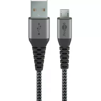 USB-Kabel Wentronic 49282 USB 2.0 1 m Micro-USB B USB A Schwarz Grau