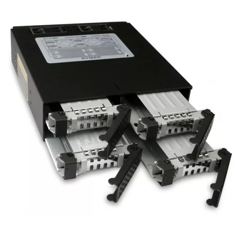 ICYDOCK ToughArmor Vollmetall 4-Bay 2,5-Zoll SATA HDD & SSD Backplane-Käfig für externen 5,25-Zoll-Schacht