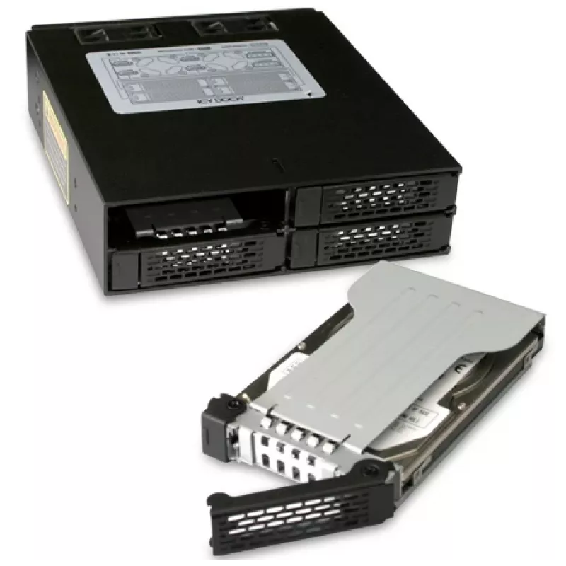 ICYDOCK ToughArmor Vollmetall 4-Bay 2,5-Zoll SATA HDD & SSD Backplane-Käfig für externen 5,25-Zoll-Schacht