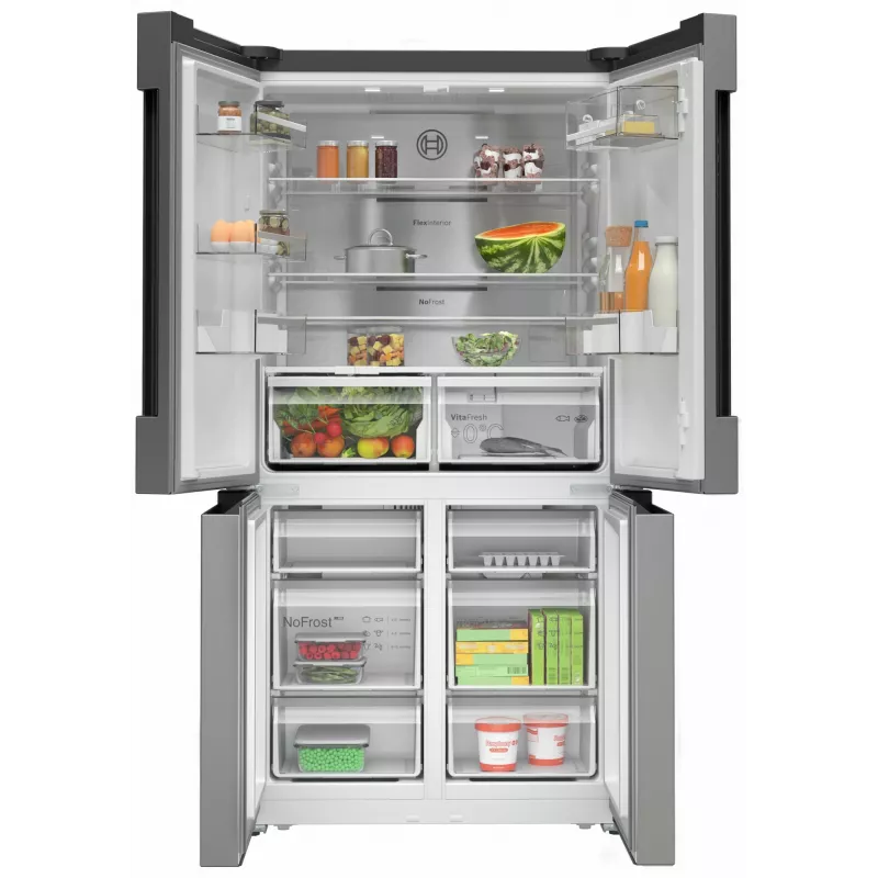 Bosch Serie 4 KFN96APEA Side-by-Side-Kühlschrank Freistehend 605 l Edelstahl
