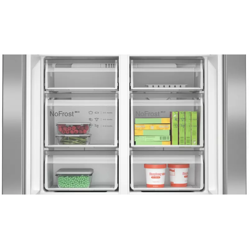 Bosch Serie 4 KFN96APEA Side-by-Side-Kühlschrank Freistehend 605 l Edelstahl