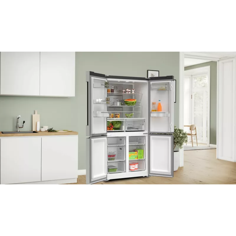 Bosch Serie 4 KFN96APEA Side-by-Side-Kühlschrank Freistehend 605 l Edelstahl