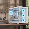 PC-Gehäuse Aerocool P500C Midi Tower Weiß ATX Seitliches Netzteil 3x 120 mm Lüfter