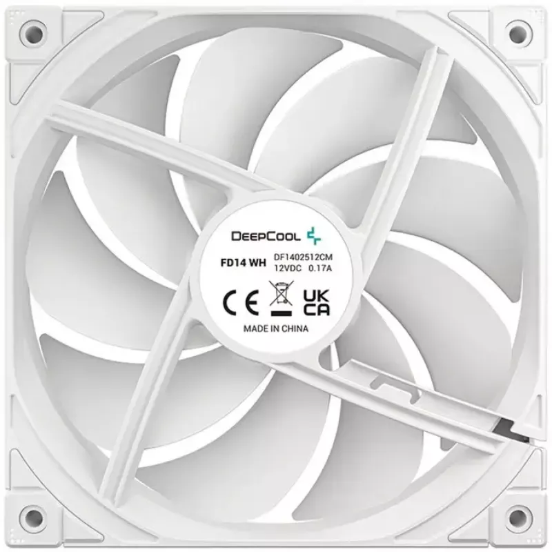 Gehäuselüfter DeepCool FD14 White 140mm 3in1 — 140 mm, weiß, 3-in-1-Anschluss