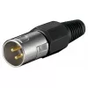 Goobay Mikrofonstecker 3-polig XLR männlich schwarz metallisch