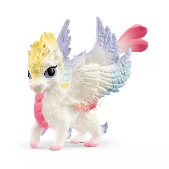 Schleich BAYALA Regenbogen-Baby-Drache Figur ab 5 Jahren, beige blau grün, Einhorn/Pegasus-Thema