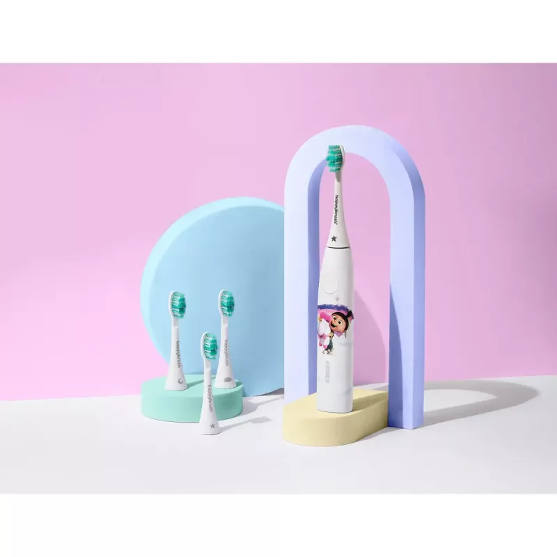 Elektrische Zahnbürste Happybrush ECO VIBE KIDS Agnes + 3 Ersatzbürsten
