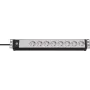 BRENNENSTUHL Steckdosenleiste - Premium-Line 19 Zoll Für Schaltschränke 8-fach Schwarz/Hellgrau - 3m Grau