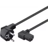 Goobay abgewinkeltes IEC-Kabel 5m Schwarz Netzstecker Typ F IEC C13