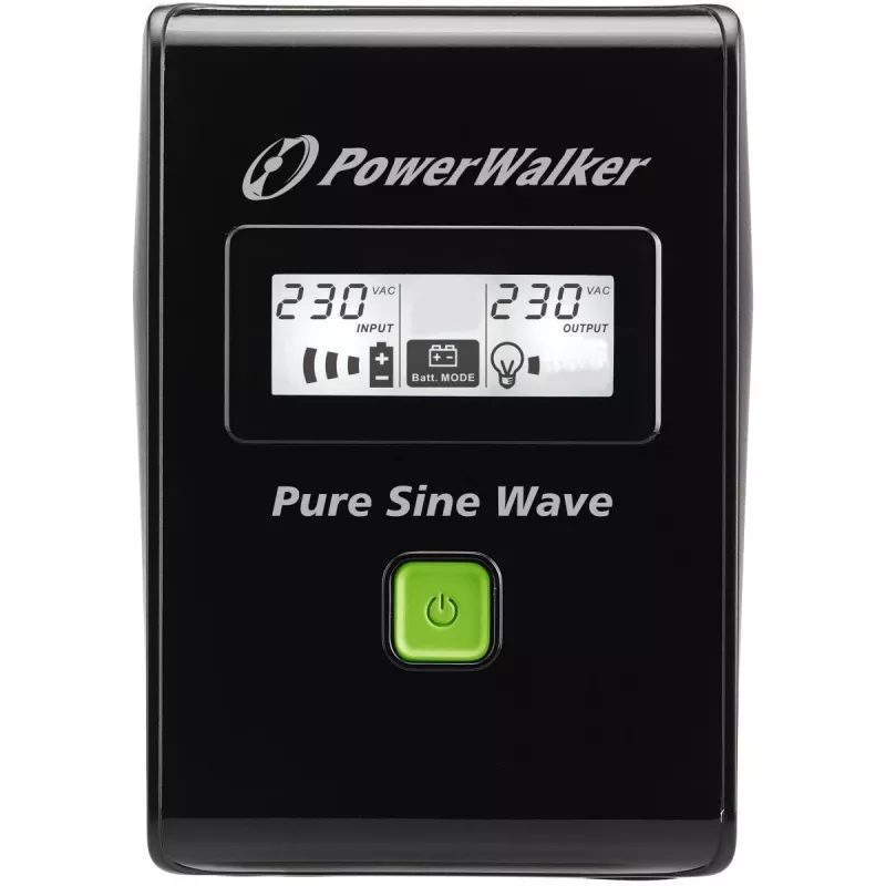 POWERWALKER - BLUEWALKER UPS Vi 800 Sw 800va / 480w LCD-Anzeige 2 X Schuko-Ausgang Avr Schwarz