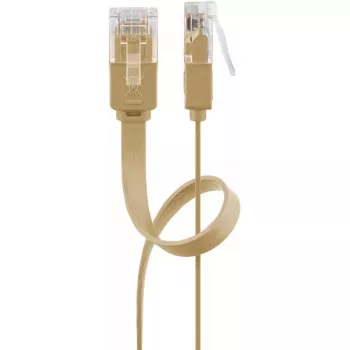 Goobay 95887 Netzwerkkabel Hellbraun 5 m Cat6 U/UTP RJ-45 Gold