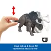 Jurassic World Rebirth Wild Roar Nasutoceratops Dinosaurier-Spielzeug, schwanzgesteuerter Angriffsbiss und Sound