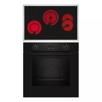 Ceramikkochfeld und Elektrobackofen-Set NEFF B2CCG6AK3 + T18SDH9L0 — Glaskeramik-Kochfeld mit 4 Kochzonen, 71 L Elektrobackofen, CircoTherm®