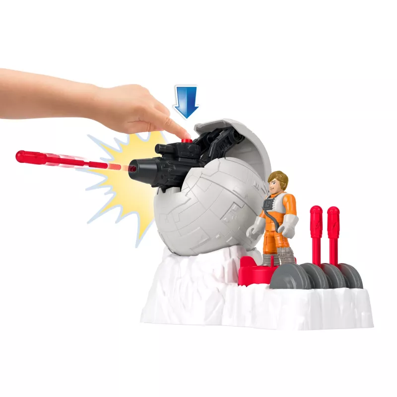 Fisher-Price Imaginext STAR WARS Rebellenbasis-Kanone Spielzeug mit Luke Skywalker Druckguss-Charakterschlüssel, 5 Teile