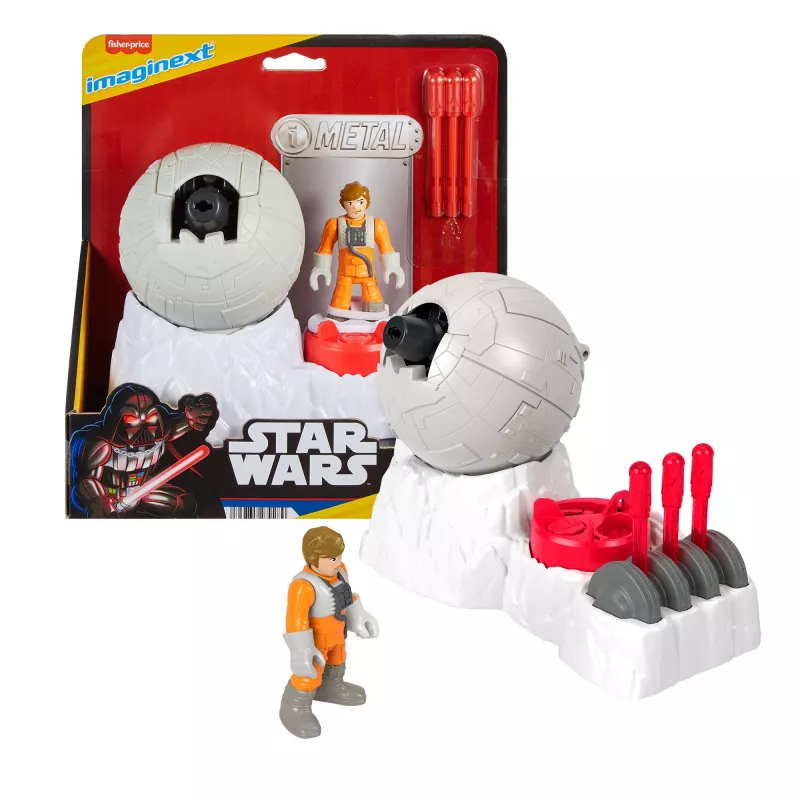 Fisher-Price Imaginext STAR WARS Rebellenbasis-Kanone Spielzeug mit Luke Skywalker Druckguss-Charakterschlüssel, 5 Teile