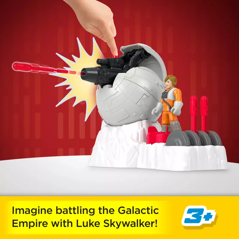 Fisher-Price Imaginext STAR WARS Rebellenbasis-Kanone Spielzeug mit Luke Skywalker Druckguss-Charakterschlüssel, 5 Teile