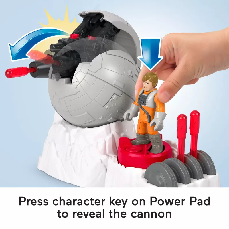 Fisher-Price Imaginext STAR WARS Rebellenbasis-Kanone Spielzeug mit Luke Skywalker Druckguss-Charakterschlüssel, 5 Teile