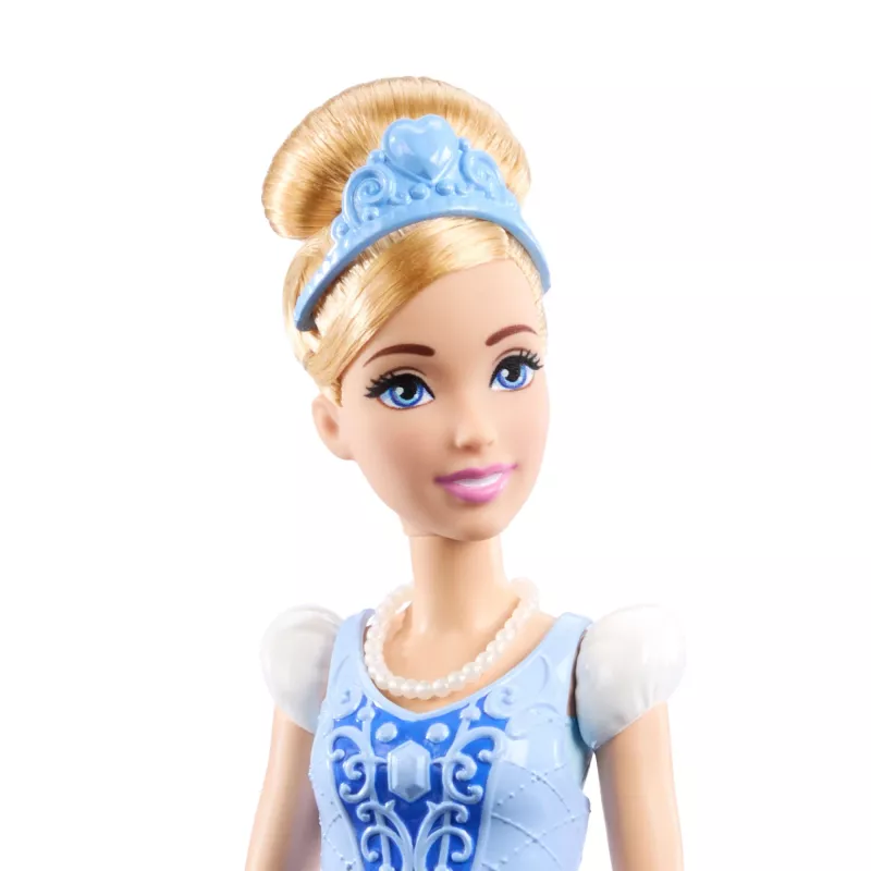 Disney Princess 2-in-1-Geschichten Cinderella Modepuppe mit 2 aufsteckbaren Oberteilen, 2 Röcken & 9 Accessoires