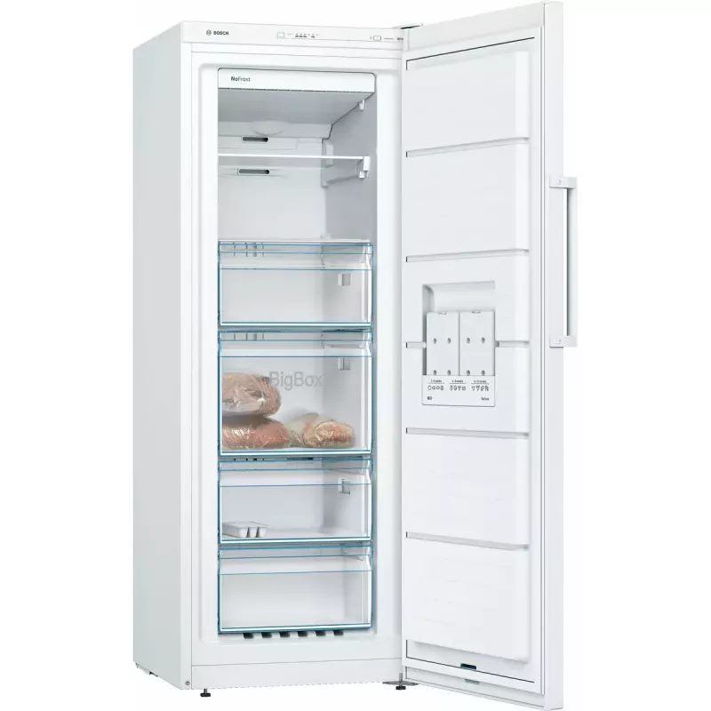 Gefrierschrank Bosch Serie 4 GSN29VWEP, 200 L, NoFrost, Klasse E, 1610×600×650 mm, weiß