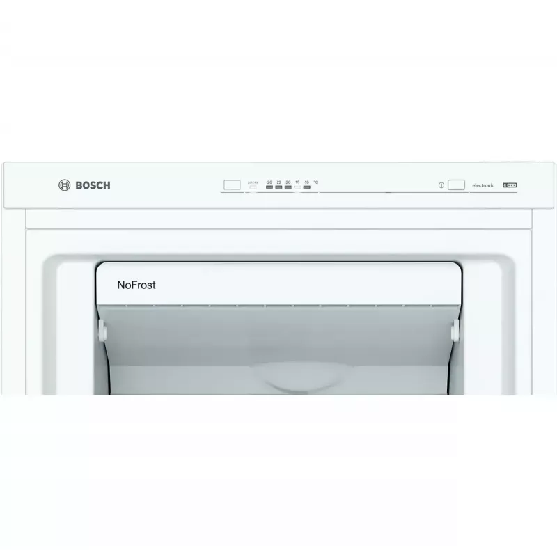 Gefrierschrank Bosch Serie 4 GSN29VWEP, 200 L, NoFrost, Klasse E, 1610×600×650 mm, weiß