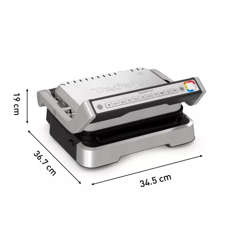 Kontaktgrill Tefal OptiGrill 2in1 GC773D Edelstahl 2100 W