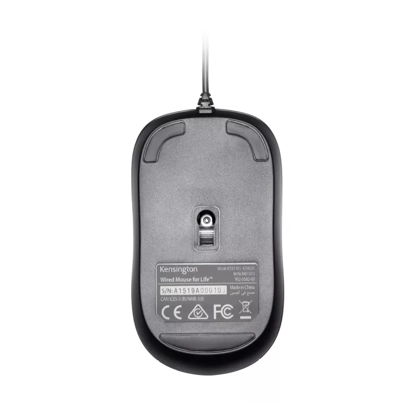 Kensington Wired ValuMaus, beidhändig, optisch, USB Typ-A, 1000 DPI, Schwarz