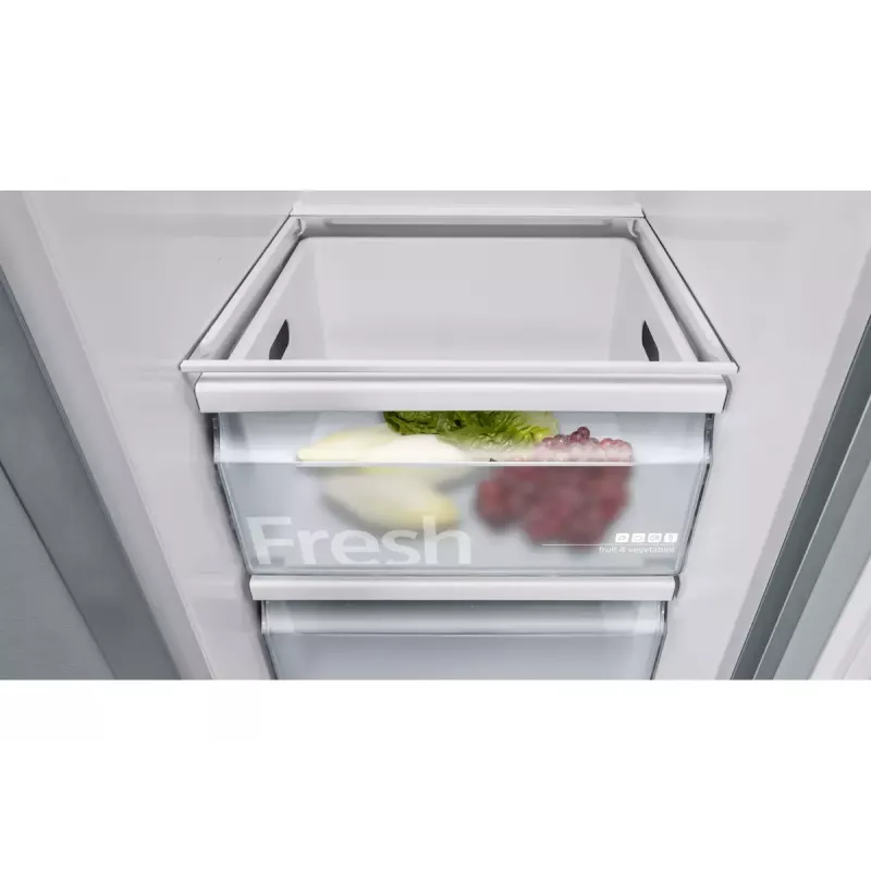 Side-by-Side-Kühlschrank Siemens iQ500 KA93GAIEP – freistehend, 560 l Gesamtvolumen, Kühlteil 369 l, Gefrierteil 191 l, Energieklasse E, Edelstahl