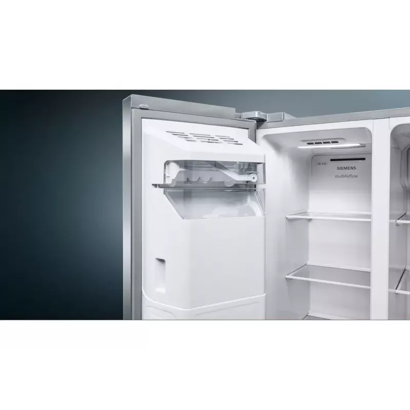 Side-by-Side-Kühlschrank Siemens iQ500 KA93GAIEP – freistehend, 560 l Gesamtvolumen, Kühlteil 369 l, Gefrierteil 191 l, Energieklasse E, Edelstahl